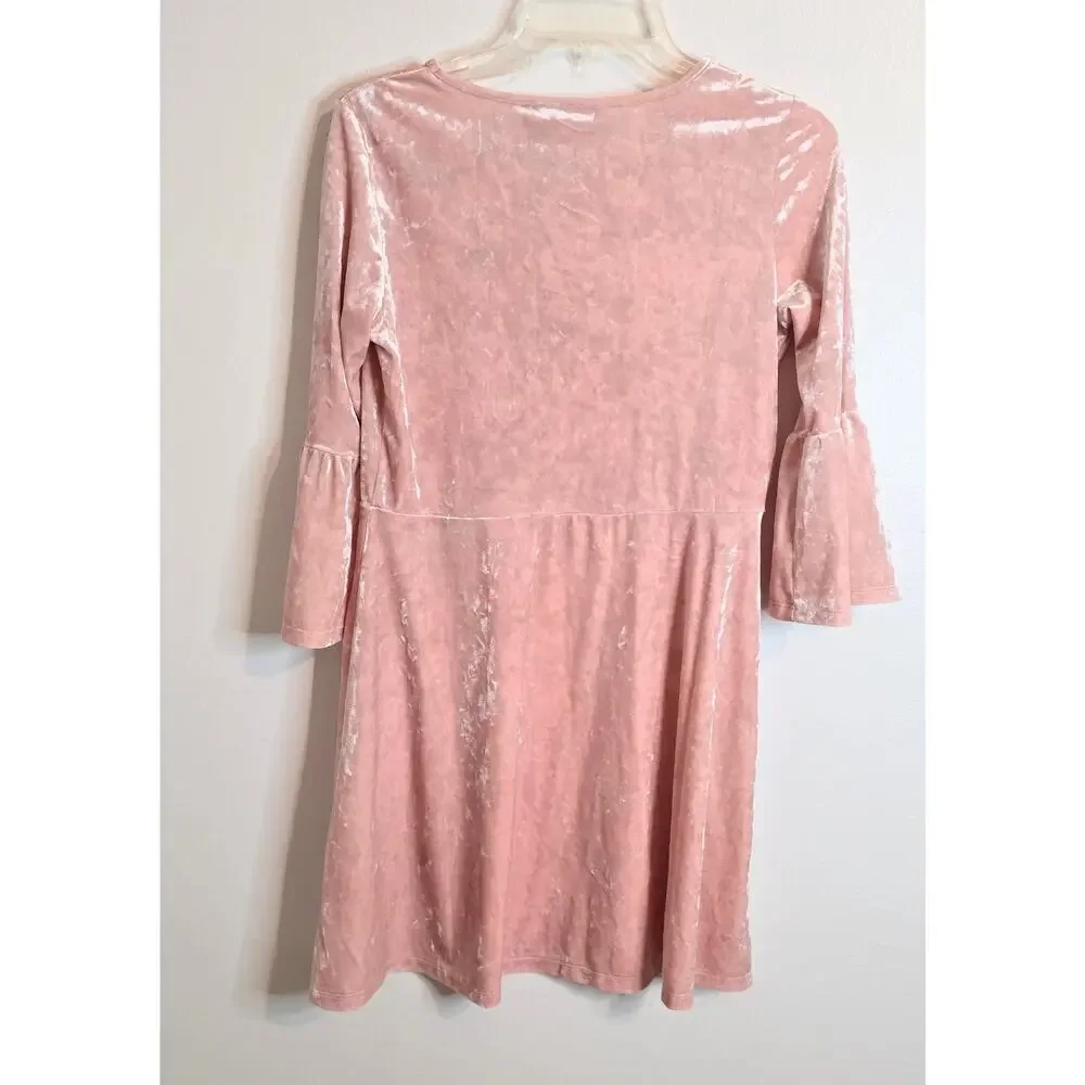 The Children's Place Rose Dust Pink Velveteen Dress Girl's Size XXL NWT